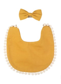 Bambimici - Stealla Small Ribbon Headband and Baby Bib for Infants & Babies - Yellow