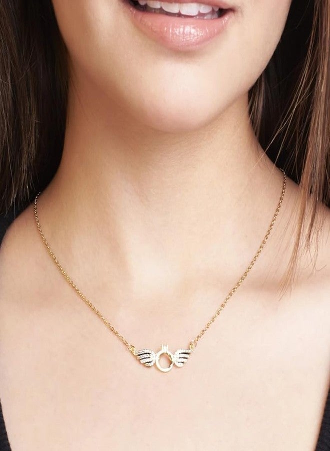 SALTY Anti Tarnish Millenia Dancing Swan Pendant Necklace for Women | Stylish Locket Chain | Latest Fashion Jewellery Accessories for Girls | Minimal Jewelry | Ideal for Gifting | Marriage, Birthday | Gift for Valentine Day - Image 2