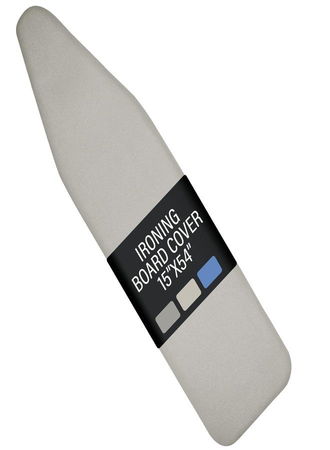 Iwtmm Ironing Board Cover and Pad with Silicone Coating, Thick Scorch-Resistant Padding, Heavy Duty for Home & Professional Use, Fits 15 x 54 Inches Boards, Secure Hook & Loop Fastener (Silver) - Image 1