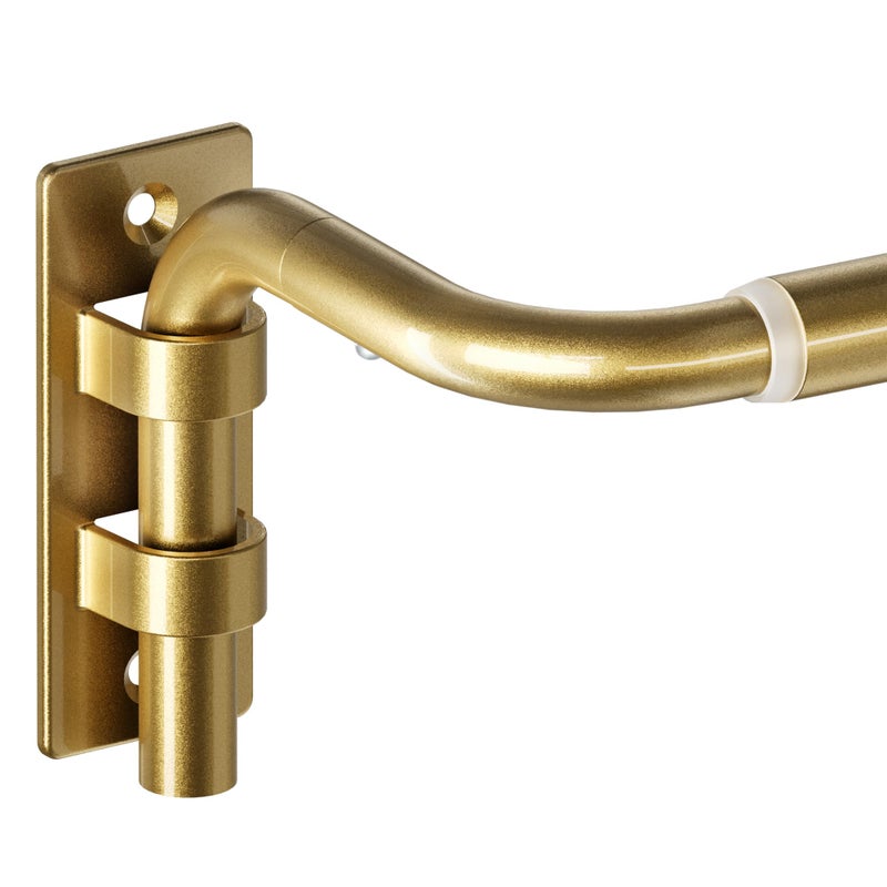 ENJOYBASICS Blackout Curtain rod for windows 48 to 84, Wrap Around Curtain Rods for Bedroom, Living Room, Adjustable from 30 to 86 Inches, Gold - Image 1