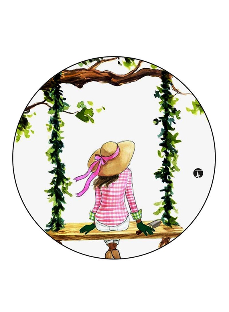 Girl Printed Mouse Pad  Multicolour