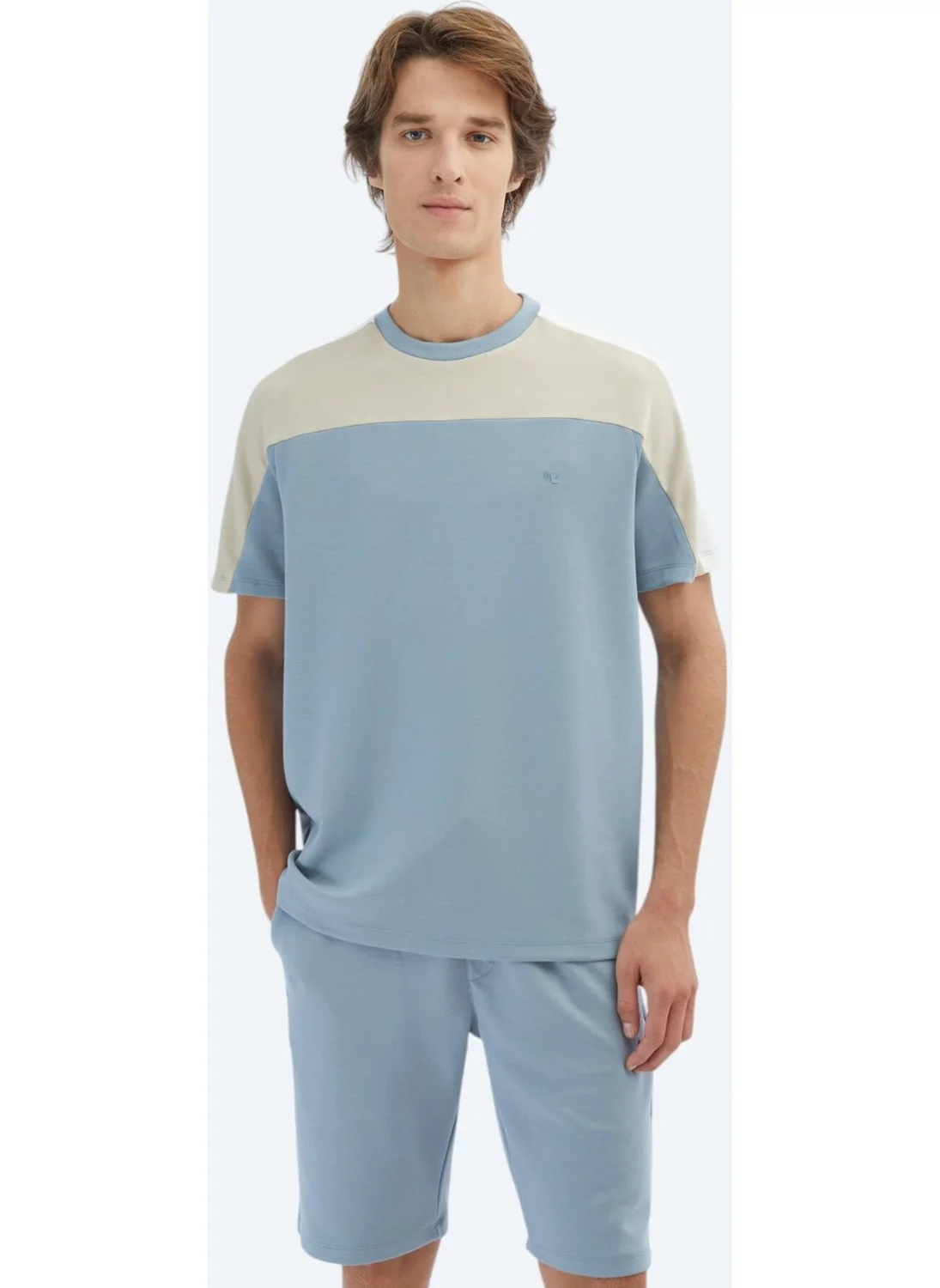 Kip Blue Plain Crew Neck T-Shirt