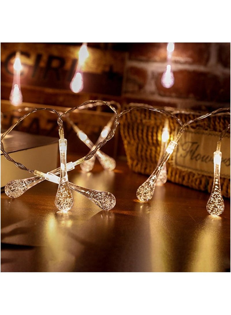 ACLIX Fairy Garland 30 LED  Water drop Ball String Lights For Christmas Tree Wedding Home Indoor Decoration Valentine's Day Yellow 5M - Image 4