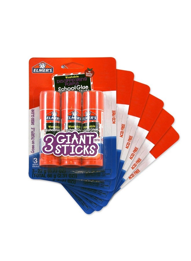 إلمرز أعواد غراء مدرسية أرجوانية قابلة للغسل من Elmer's، 22 جرامًا، 18 عودًا في المجموع (قد يختلف التغليف) - Image 1