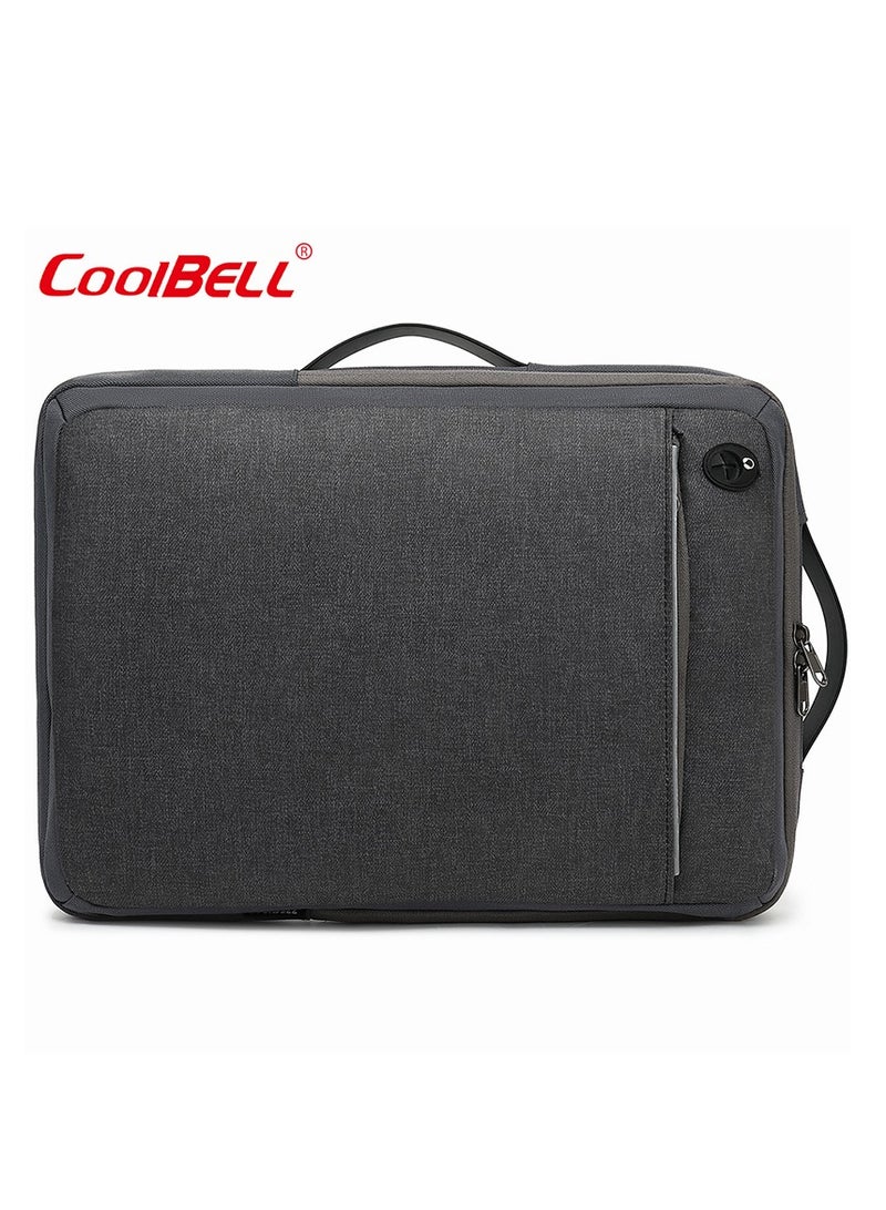 CoolBELL Convertible Multi-Functional Laptop Briefcase Outdoor Backpack Grey - Image 1