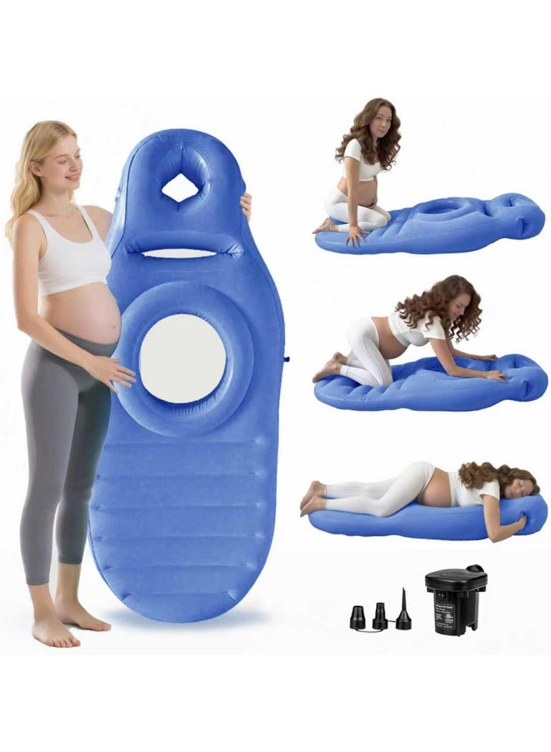 واي آند دي (لافندر) 175*85 سم وسادة أمومة قابلة للنفخ من البلاستيك فراش قابل للنفخ مقعر ومحدب وسادة نوم مريحة للأمومة على شكل حرف O حصيرة نوم قابلة للنفخ - Image 2