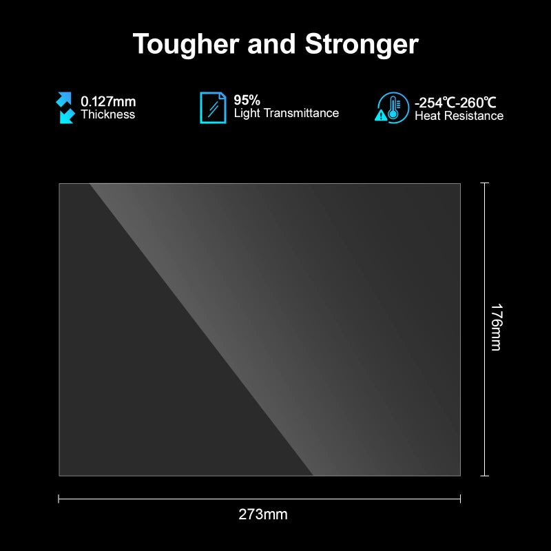 ELEGOO 3 PCS PFA Release Liner Film 2.0 For ELEGOO Saturn 4 Ultra 16K, Saturn 4, Saturn 4 Ultra, Saturn 3, Saturn 2 and Saturn 8K Resin 3D Printer, 273 x 176 mm - Image 2