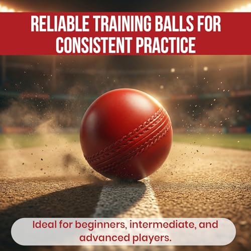 Kizlo 80gm Heavy Plastic Cricket Training Ball | Hard Plastic Practice Ball for Bowling, Batting & Bounce Drills | Indoor Outdoor Cricket Ball for Nets & Ground | Red, Set of 12 - Image 3