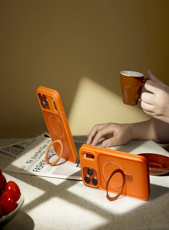 جراب CASEKOO [Cosmic Orange] لهاتف iPhone 17 Pro Max مع حامل مغناطيسي حلقي [حماية عسكرية ضد السقوط] [متوافق مع MagSafe] غطاء هاتف نحيف غير لامع وشفاف مقاوم للصدمات لهاتف iPhone 17 Pro Max مقاس 6.9 بوصة - Image 4