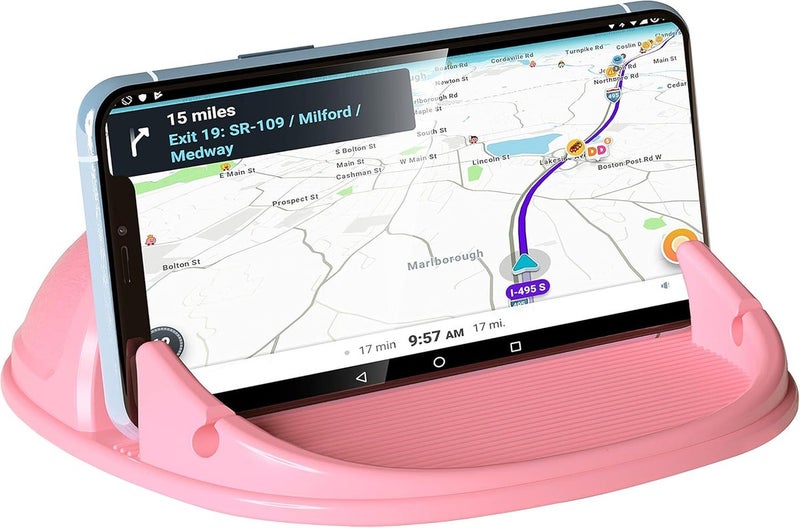 Car Phone Holder, Silicone Mount for Various Dashboards - Non-Slip Stand Compatible with iPhone, Samsung & Android