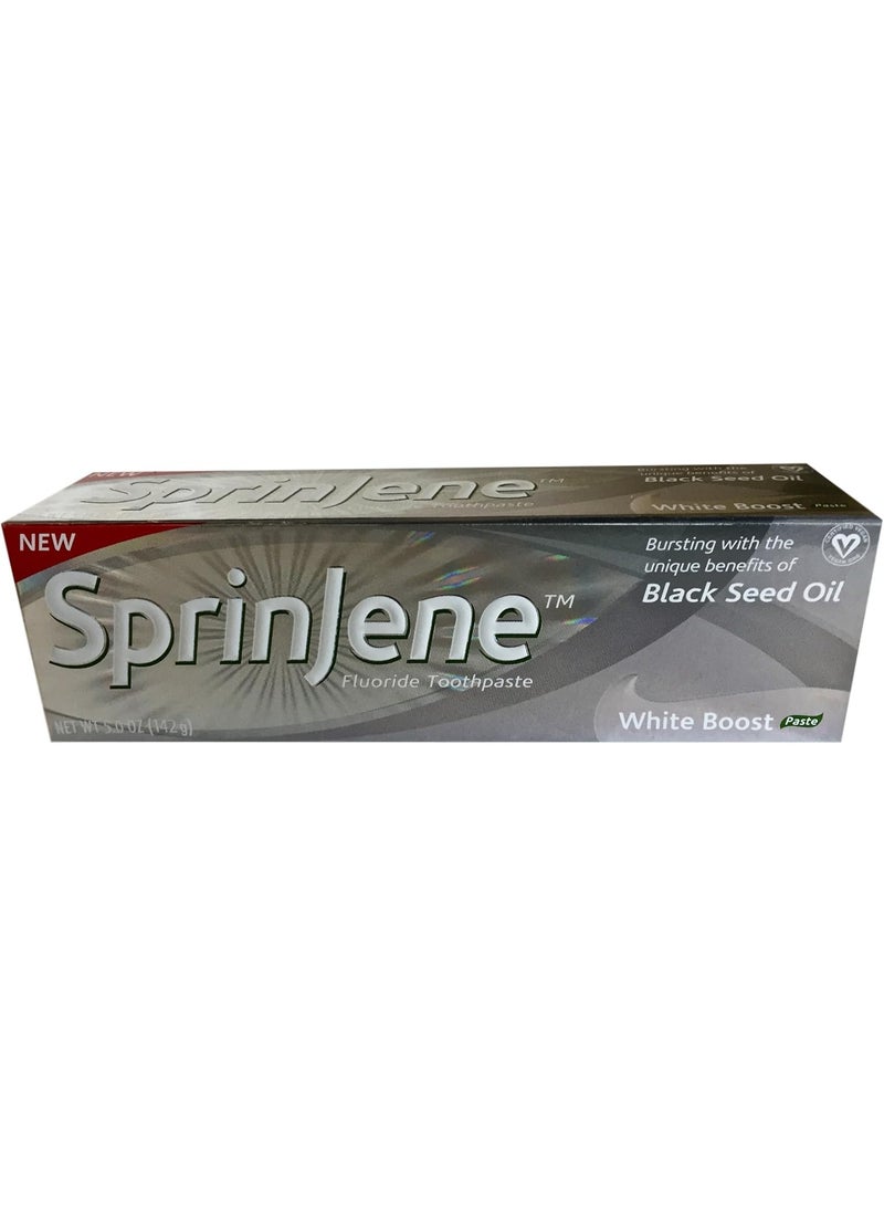 سبرين جين سبرينجين معجون تبييض الأسنان وايت بوست – بنكهة النعناع – يحتوي على زيت الحبة السوداء والزنك – 5 أوقية - Image 3