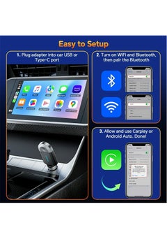 Demine Wireless CarPlay Apple CarPlay & Android Auto Car Adapter, with WiFi Bluetooth Plug and Play Converts Wired to Wireless  - Image 3