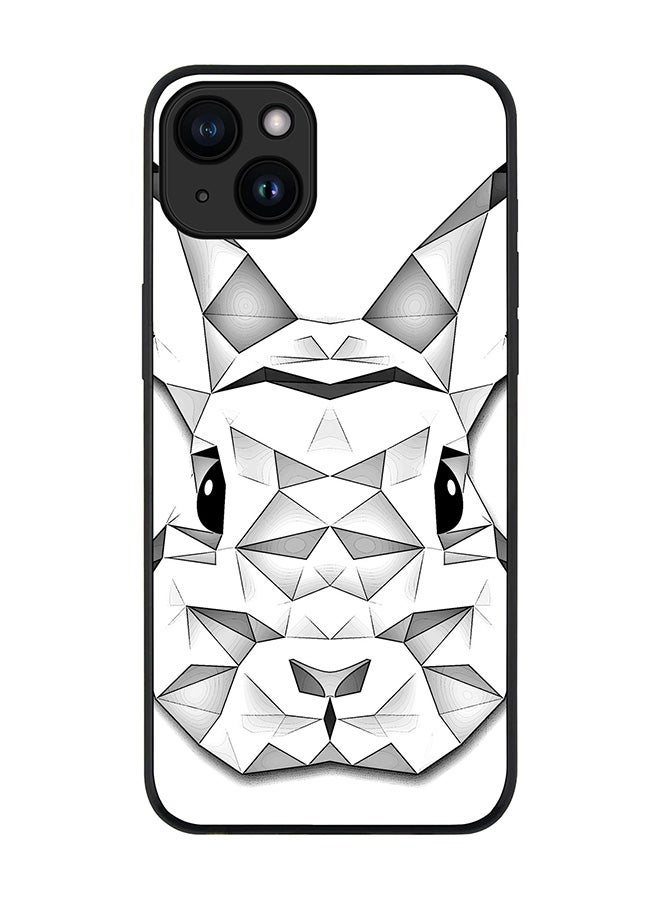 Stylizedd Cover for iPhone 15 Case Rugged Black Slim fit Soft Flexible Anti Drop TPU Gel Thin Protective Phone Cases - Poly Bunny - Image 1