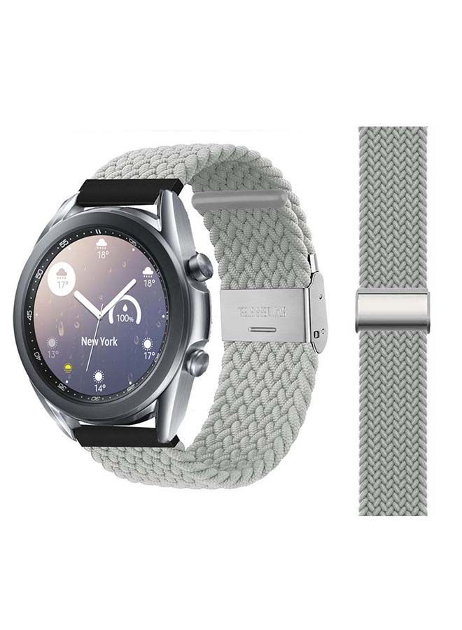 NIBEMINENT Adjustable Braided Solo Loop Band For Samsung Galaxy Watch 3 Pearl White  - Image 1