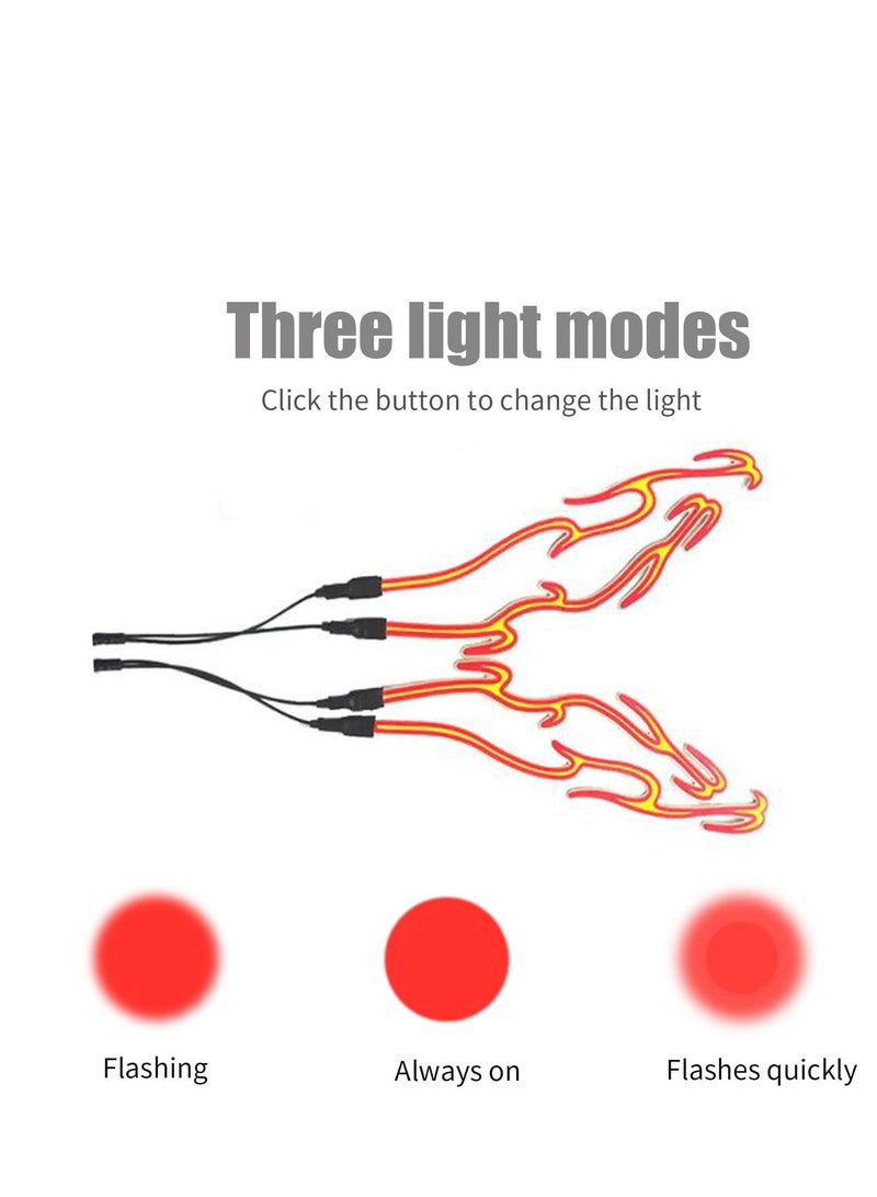 Loquat Motorcycle Helmet Light Kit, Helmet Cycling LED Sticker Light Night Riding Signal Helmet Light for Motorcycle Bike, Helmet Light Strip for Motorcycle Helmet DIY Light Luminous Stripe Sticker - Image 2