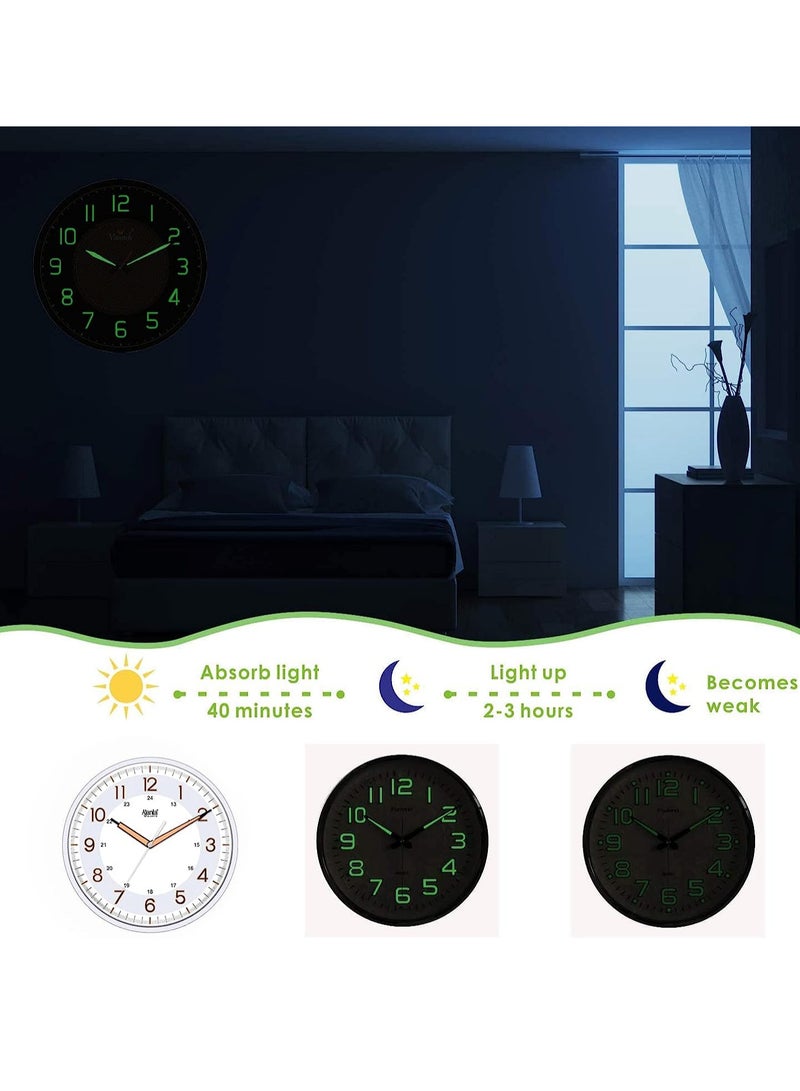 أجانتا ساعة حائط بلاستيكية من Ajanta Night Glow Radium (310 × 44 × 310 مم أبيض لؤلؤي) - Image 4