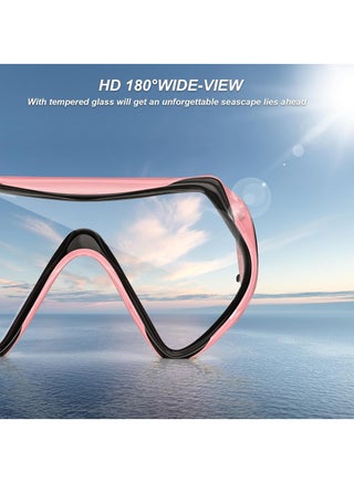 Diving Mask Snorkeling Mask with Latest Dry Top Breathing System,Fold 180°Panoramic Diving Snorkeling Goggles Tempered Glass Anti-Fog Anti-Leak Snorkeling Gear for Adults and Youth. - view 3