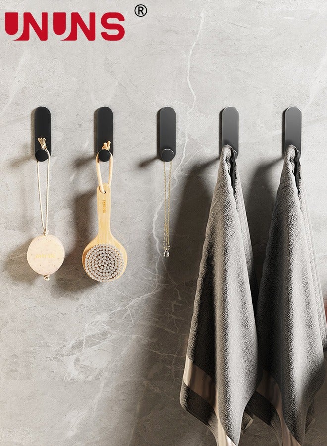 UNUNS 6-Piece Self Adhesive Hook,Gun Grey Towel Hooks Stick On Bathroom Or Kitchen,Space Aluminum,Wall Hooks Self Adhesive Hooks - Image 1