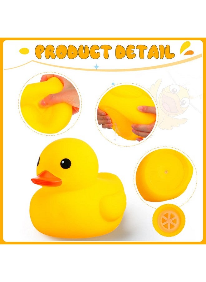 Vinsot 4 Pcs 7 Inches Large Yellow Rubber Ducks Large Bath Squeak Duck Float Bath Toy for Birthday Party Favors Gift Summer Beach Pool Baby Shower Activity Carnival Game Party Decoration - Image 3