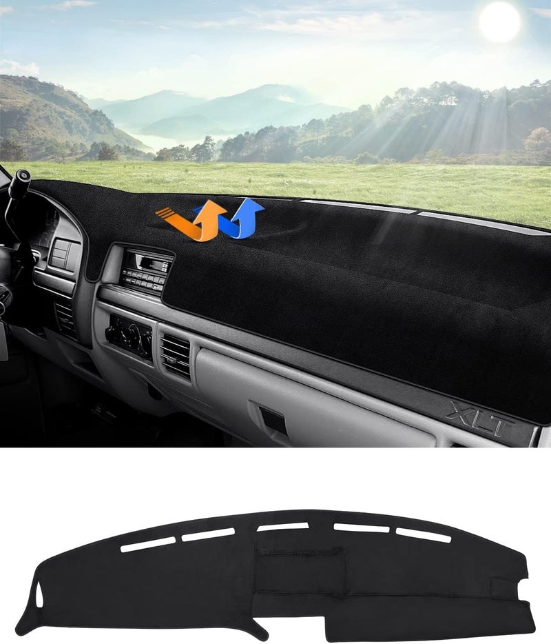 Autorder Dashboard Cover Mat for 1992-1996 Ford F150 F250 F350 Accessories Dash Cover Flannel Dash Mat Sunshade Glare UV Rays Protector - Image 1