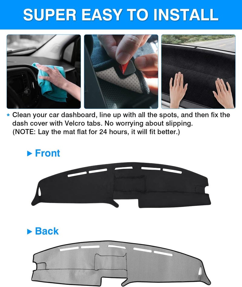 Autorder Dashboard Cover Mat for 1992-1996 Ford F150 F250 F350 Accessories Dash Cover Flannel Dash Mat Sunshade Glare UV Rays Protector - Image 5