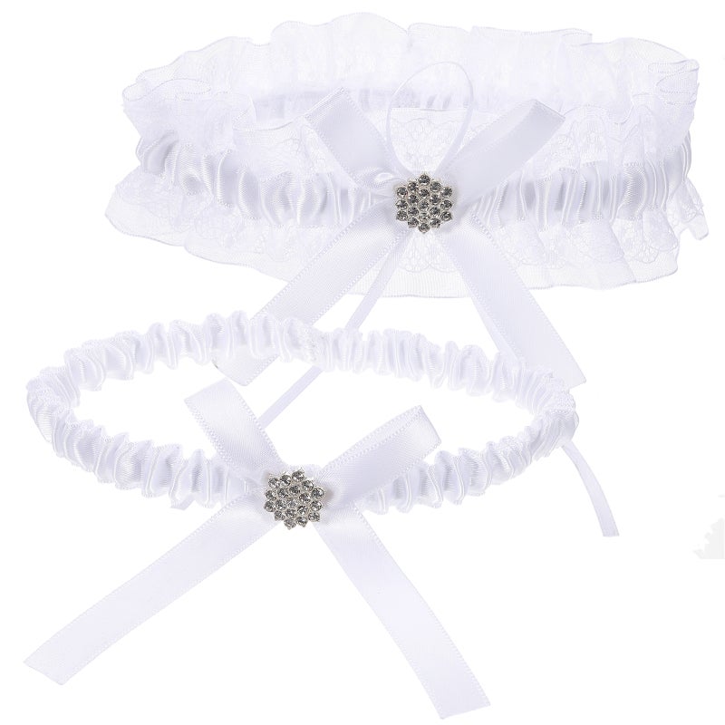 4 pcs Women Garters Wedding Bridal Thigh Garters Delicate Lace Leg Bands - Image 5