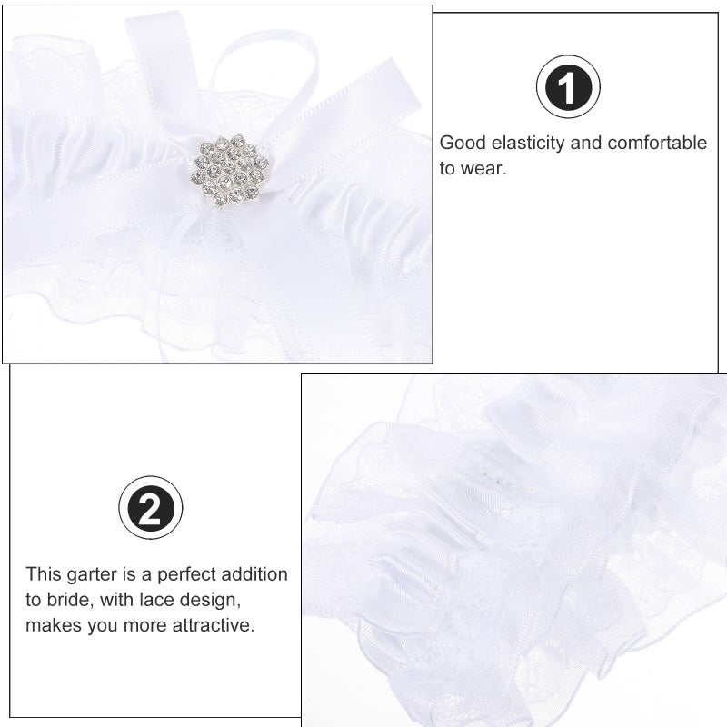 4 pcs Women Garters Wedding Bridal Thigh Garters Delicate Lace Leg Bands - Image 4