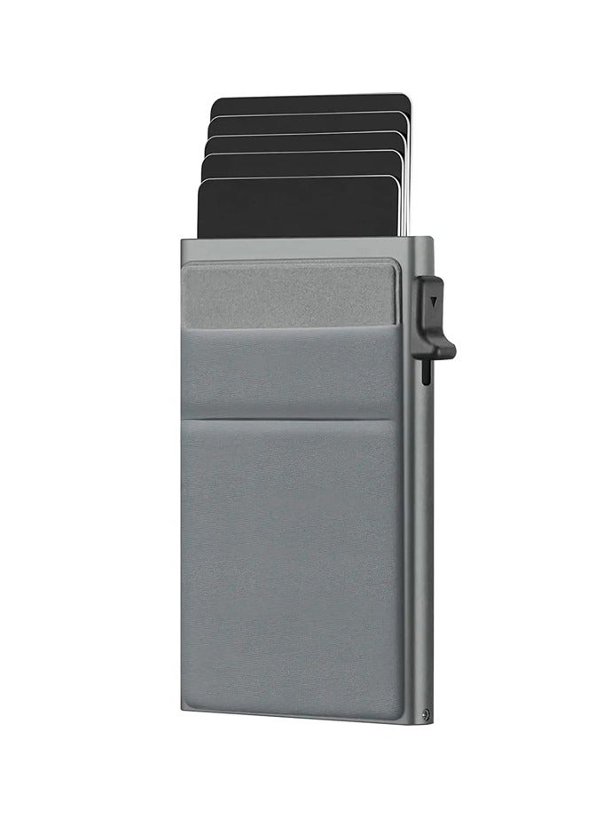 محفظة رفيعة وبسيطة للرجال، محفظة مانعة لتقنية تحديد الهوية بموجات الراديو، سهولة الوصول إلى البطاقات المنبثقة - Image 1