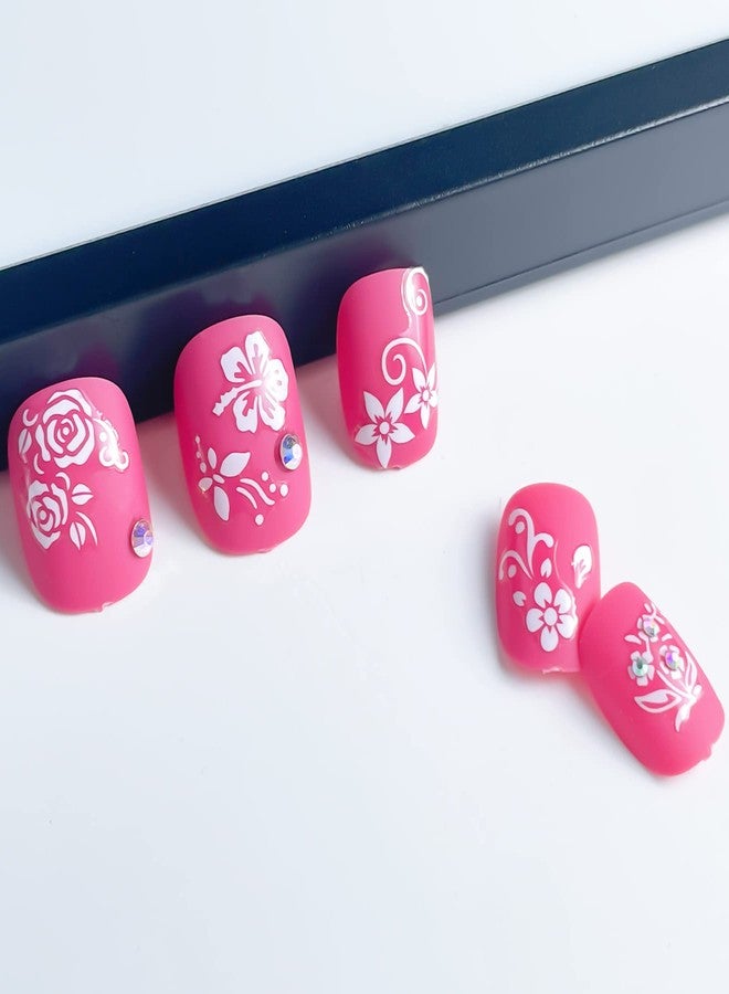 IHUKEIT White Flower Nail Art Decal Stickers for Women Fingernails Acrylic Nails Designs and Nail Decoration Self Adhesive Floret Nail Stickers for Nails Decor (Pack of 6) - Image 4