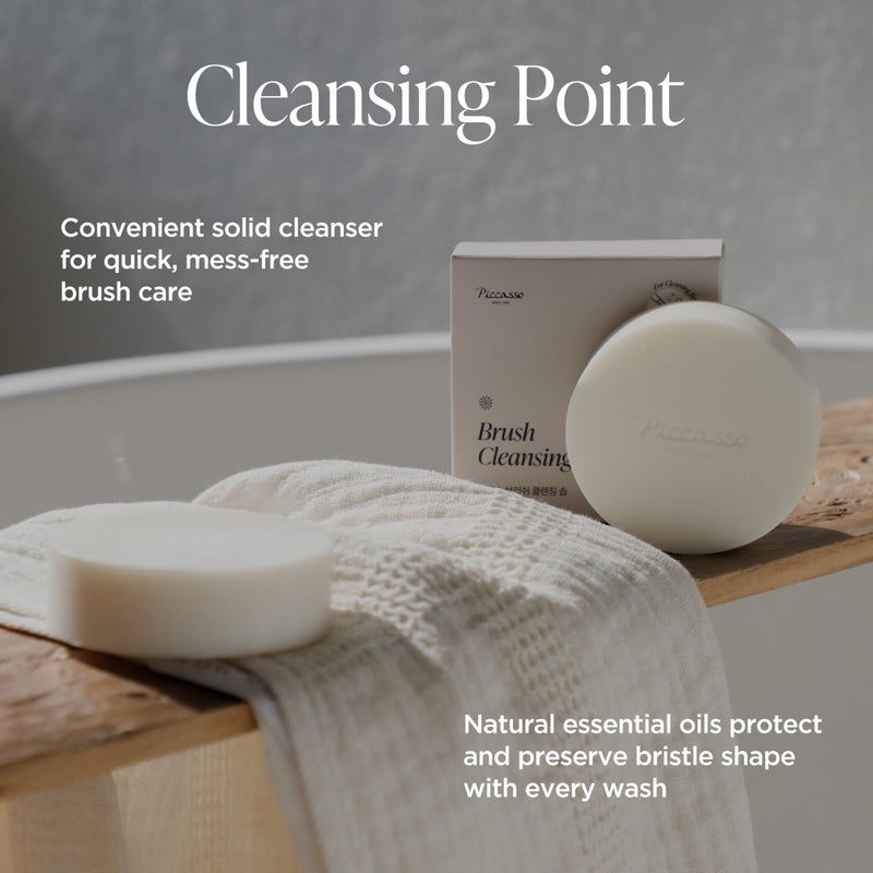 Piccasso Brush Cleaner â€“ Makeup Brush Cleaner Cleanser Soap for Deep Cleaning, Gentle Brush Cleaner for Makeup Brushes, Professional Brush Cleaner Make Up Solid Cleanser - Image 3