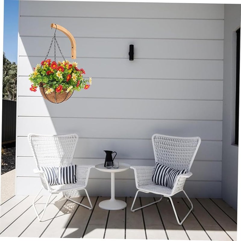 مجموعة خطاطيف أواني النباتات الخشبية للجدار، مجموعة من 2، علاقات نباتات داخلية متينة للفوانيس وأواني الزهور - Image 4