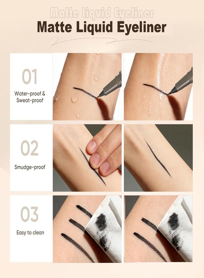 Okerker Ultra Fine Liquid Eyeliner, Felt Tip for Precise Eye Lines, Grayish Brown - Image 5