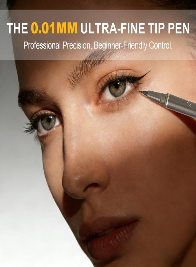 Okerker Ultra Fine Liquid Eyeliner, Felt Tip for Precise Eye Lines, Grayish Brown - Image 4