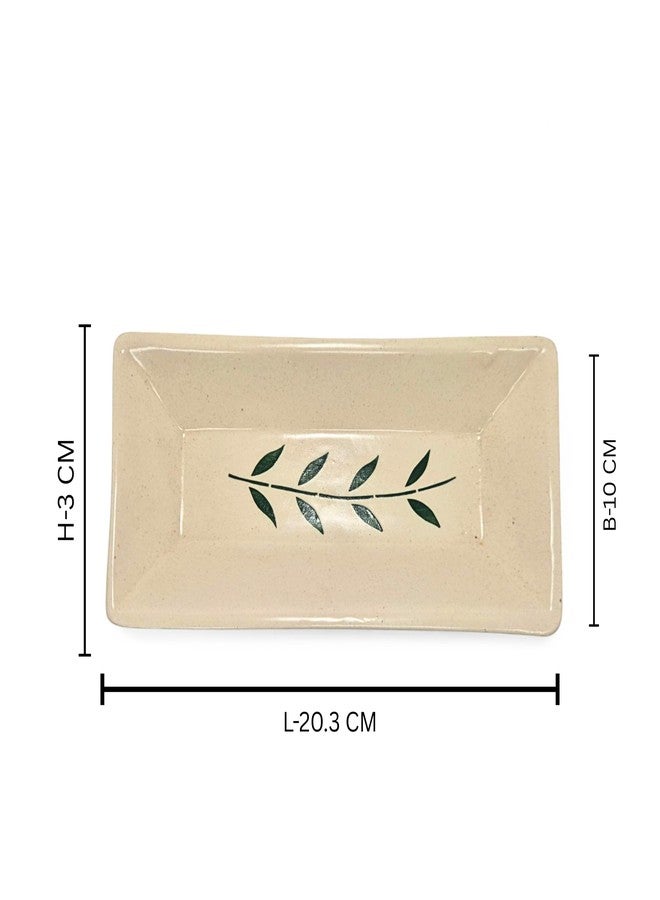 VOIDROP Set of 2 Multi-Purpose Kitchen Serving Platter Ceramic Small Tray - Versatile for Snacks Tea Coffee Biscuit Namkeen to Serve to Your Guest - Image 5