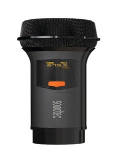 porodo Soundtec Duo Mic Aluminum Rechargeable Wireless Microphone / High-Quality Sound / Digital Display / Ultra High Frequency / Plug & Play / Works with Karaoke Machines and Audio Systems - Black  - Image 5
