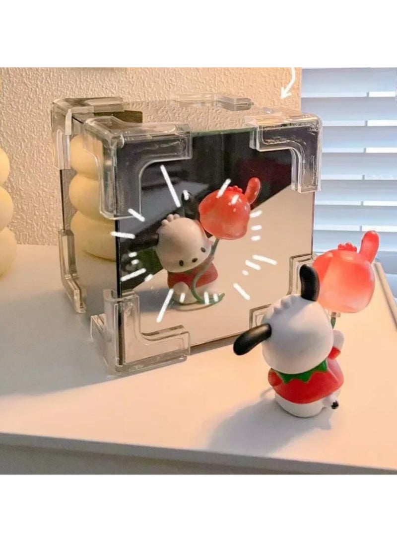 Handmade DIY Tulip Flower Cube Night Light Creative 3D Tulip Flower Sea Lamp Kit for Room Decoration Romantic Birthday Gift 30 Flowers Glass 12*12cm - Image 2