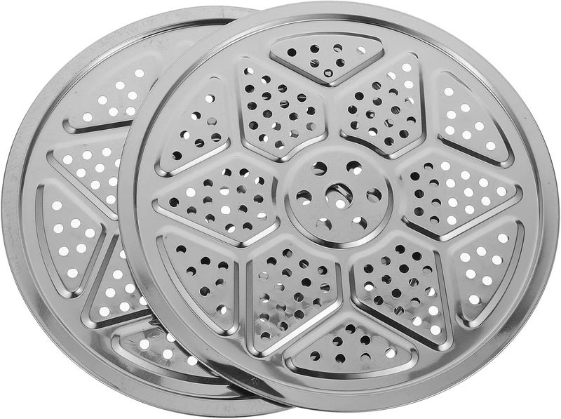 2pcs 13.8 Inch Stainless Steel Steamer Cooking Shelf with Holes, round Veggie Steamer Basket Insert for Pressure Cooker and Pot, 304 Food-grade Steam Tray for Home Kitchen Canning - Image 1