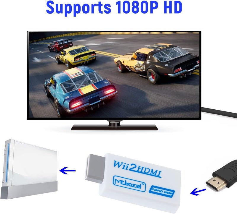 Mcbazel موصل Wii إلى HDMI 1080p 720p مخرج فيديو وصوت 3.5 مم يدعم جميع أوضاع عرض Wii NTSC 480i 480p، PAL 576i - Image 5