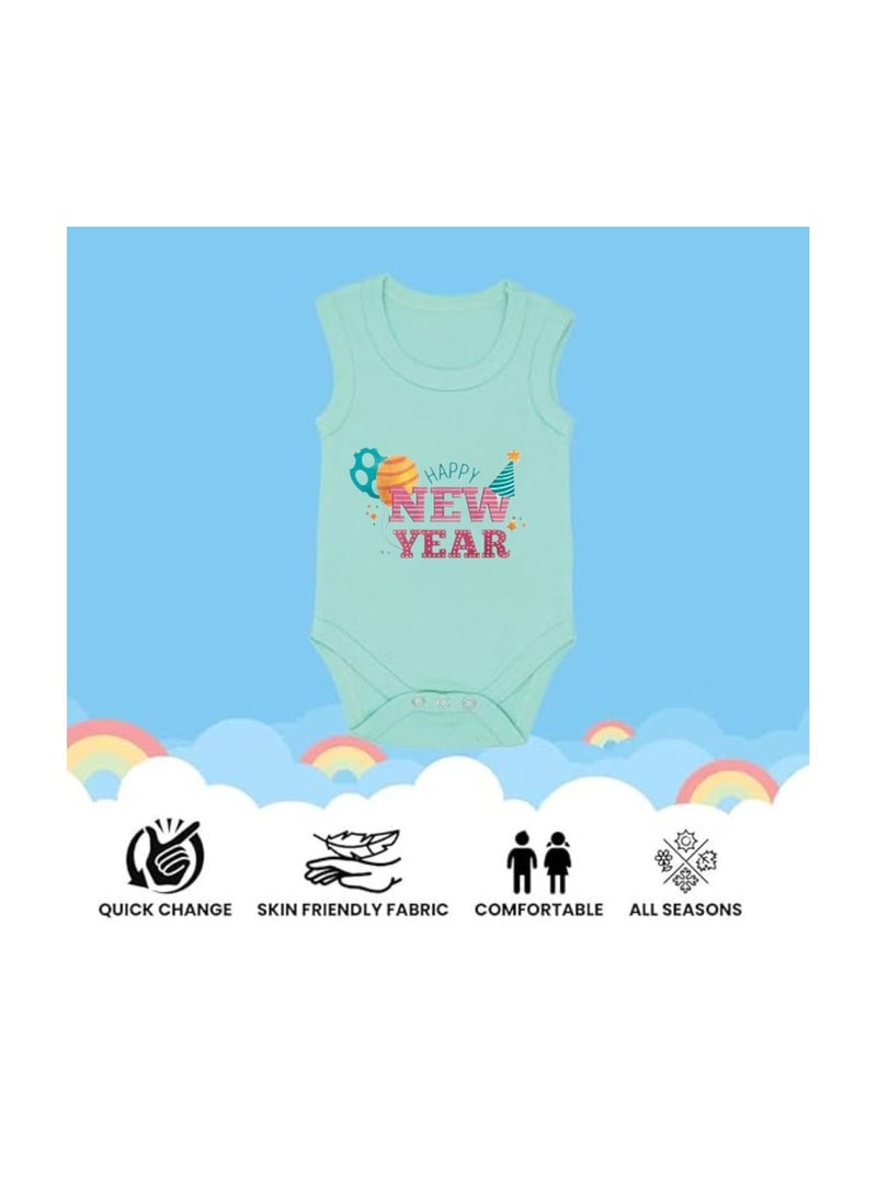 PRINTSHOP4ME Happy New Year Baby Romper-Sleeve Less-Unisex Soft Cotton Baby Bodysuit For New Year-Gift For Newborn Baby And Toddlers-Baby's New Year's Outfit  - Image 4