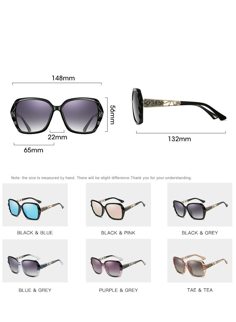 HDCRAFTER Women's Large Frame Polarized UV Resistant Sunglasses - Image 3