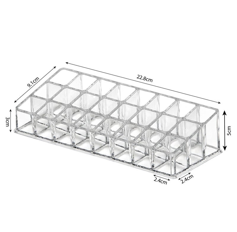 INOVERA (LABEL) 24 Compartment Makeup Lipstick Storage Holder Organizer Case, Pack of 1, Transparent - Image 2