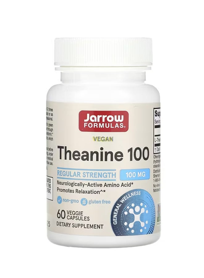 Jarrow Formulas, Theanine 100, 100 mg, 60 Veggie Caps