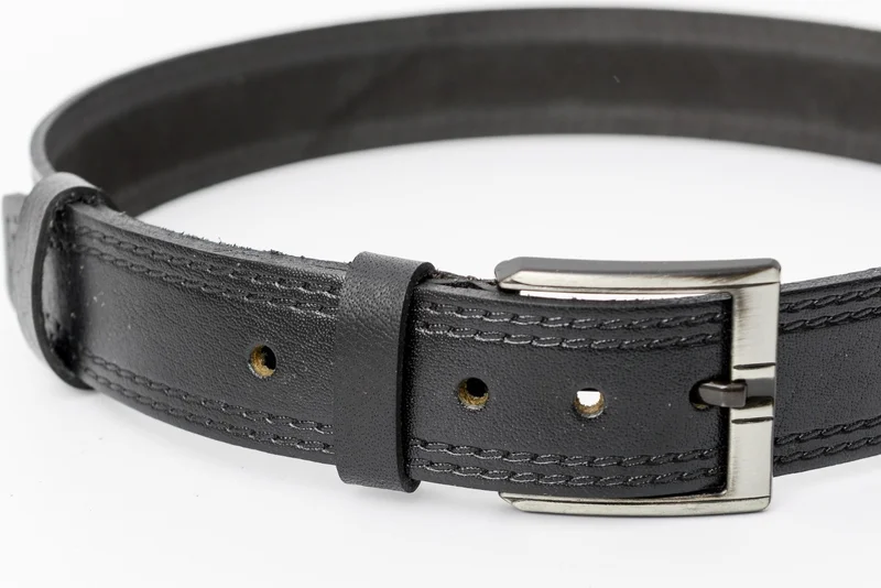 بدز ديري BDZ Leather 100% Genuine Leather Belt with Real Stitching Pattern; Suitable for Linen and Canvas Width 4.5 cm