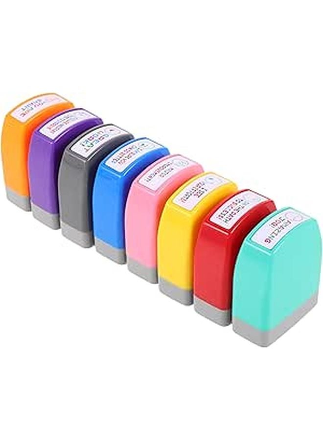 8 Pcs Teacher Stamp Set With Storage Box For Classroom Homework Feedback - Image 1