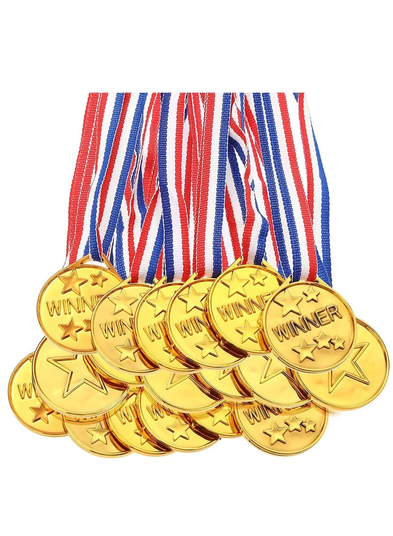 30 Pcs Gold Winners Medals with Award Medals for Kids Students Gymnastic Prizes Awards Sports Day Competitions Talent Show Spelling Bees Party - Image 1