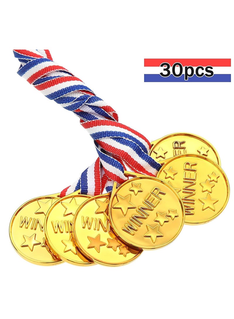 30 Pcs Gold Winners Medals with Award Medals for Kids Students Gymnastic Prizes Awards Sports Day Competitions Talent Show Spelling Bees Party - Image 4