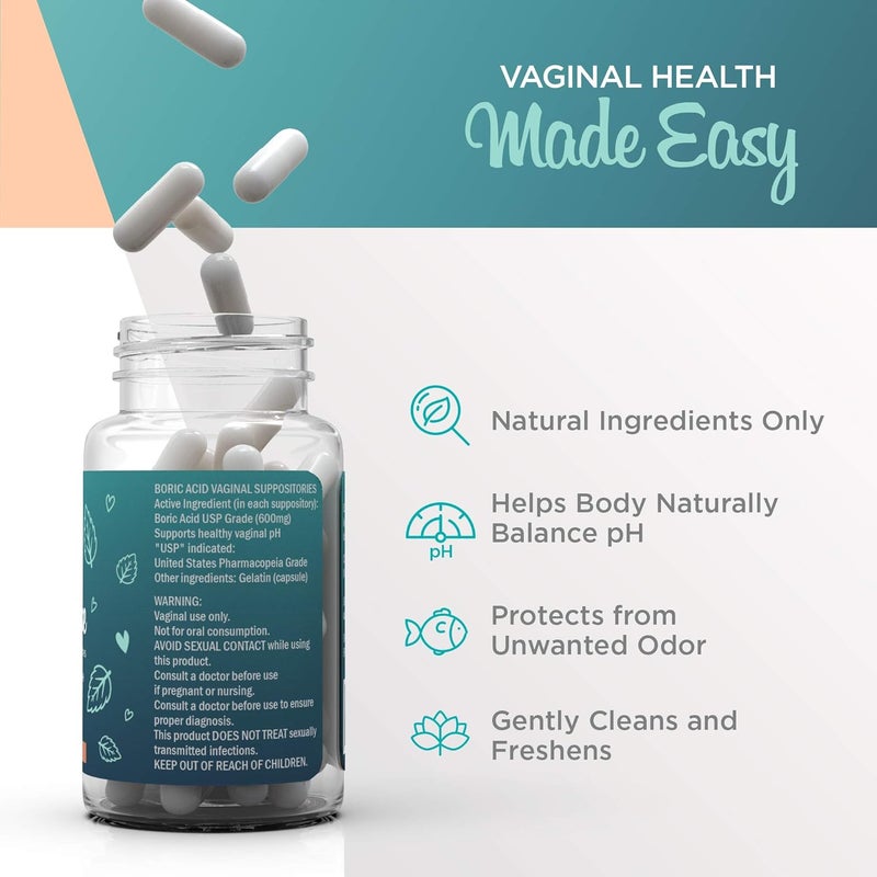 VeeFresh - VeeCleanse Boric Acid Vaginal Suppositories + Suppository Applicator - Vaginal pH Balance Suppositories - Vaginal Odor Control - Feel Fresh, Feminine and Confident - Image 4