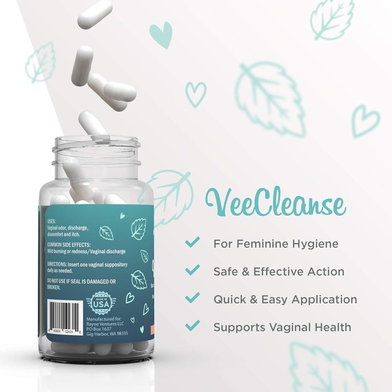 VeeFresh - VeeCleanse Boric Acid Vaginal Suppositories + Suppository Applicator - Vaginal pH Balance Suppositories - Vaginal Odor Control - Feel Fresh, Feminine and Confident - Image 3
