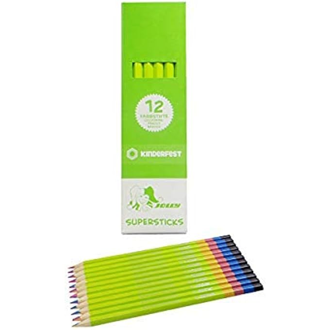 JOLLY RAINBOW ORANGE/GREEN/BLUE/YELLOW COLOUR REFILLS - BOX OF 12 - Image 1