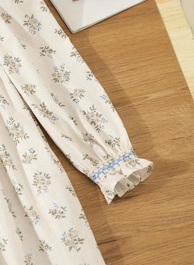 Take Two Take Two Girls Off White Floral Smock Dress